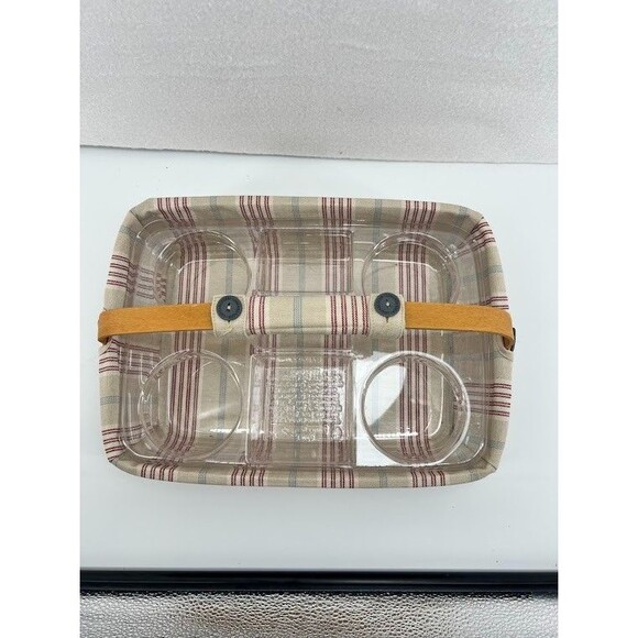 Longaberger 2002 Classic Rectangular Basket With Liner And Plastic Divider 13" - Picture 4 of 6